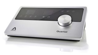 The Quartet interface is an attractively designed desktop wedge which features four high-quality Apogee analogue XLR inputs
