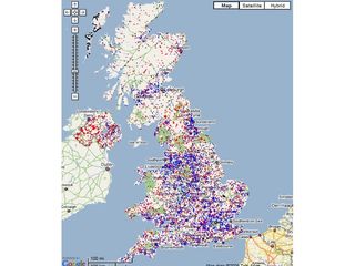 A fairly gratuitous map of broadband speeds in the UK