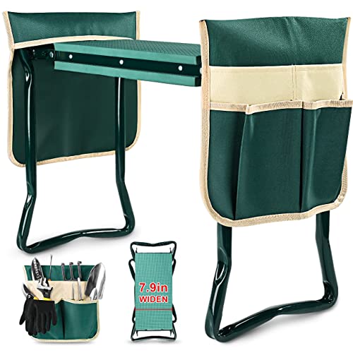 Kvr Upgraded Garden Kneeler and Seat With Thicken & Widen Soft Kneeling Pad,heavy Duty Foldable Gardener Stool With 2 Tool Pouches,gardening Gifts for Women Mom Men Seniors¡­…