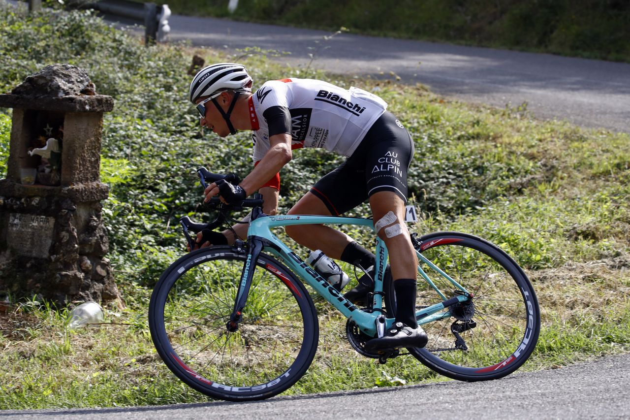 Simon Pellaud (IAM Excelsior) was last man standing from the break of the day