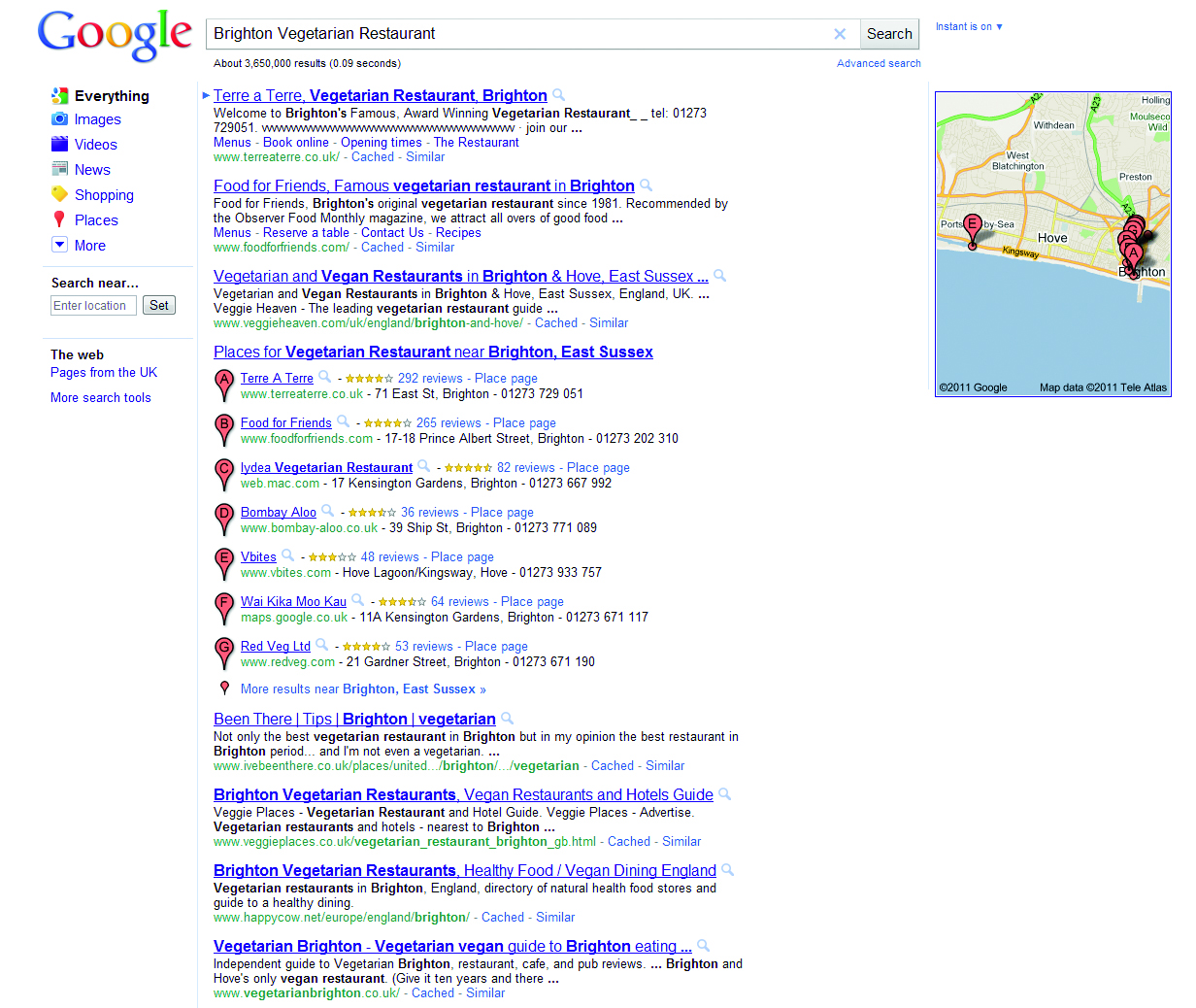 The highlighting of Places in Google's listings has revolutionised local search