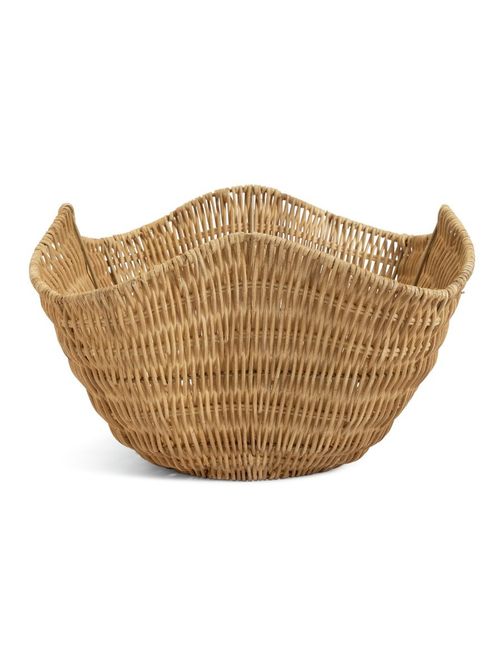 Rattan Wave Storage Basket - Natural