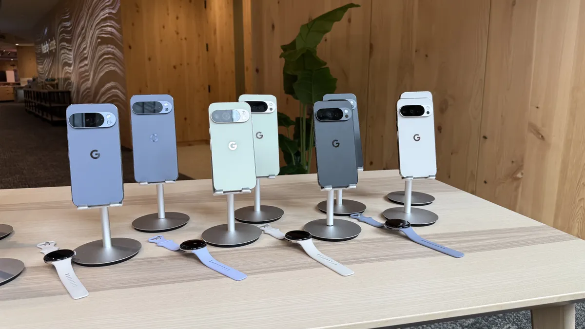 a group of cell phones on a table Google Pixel 10