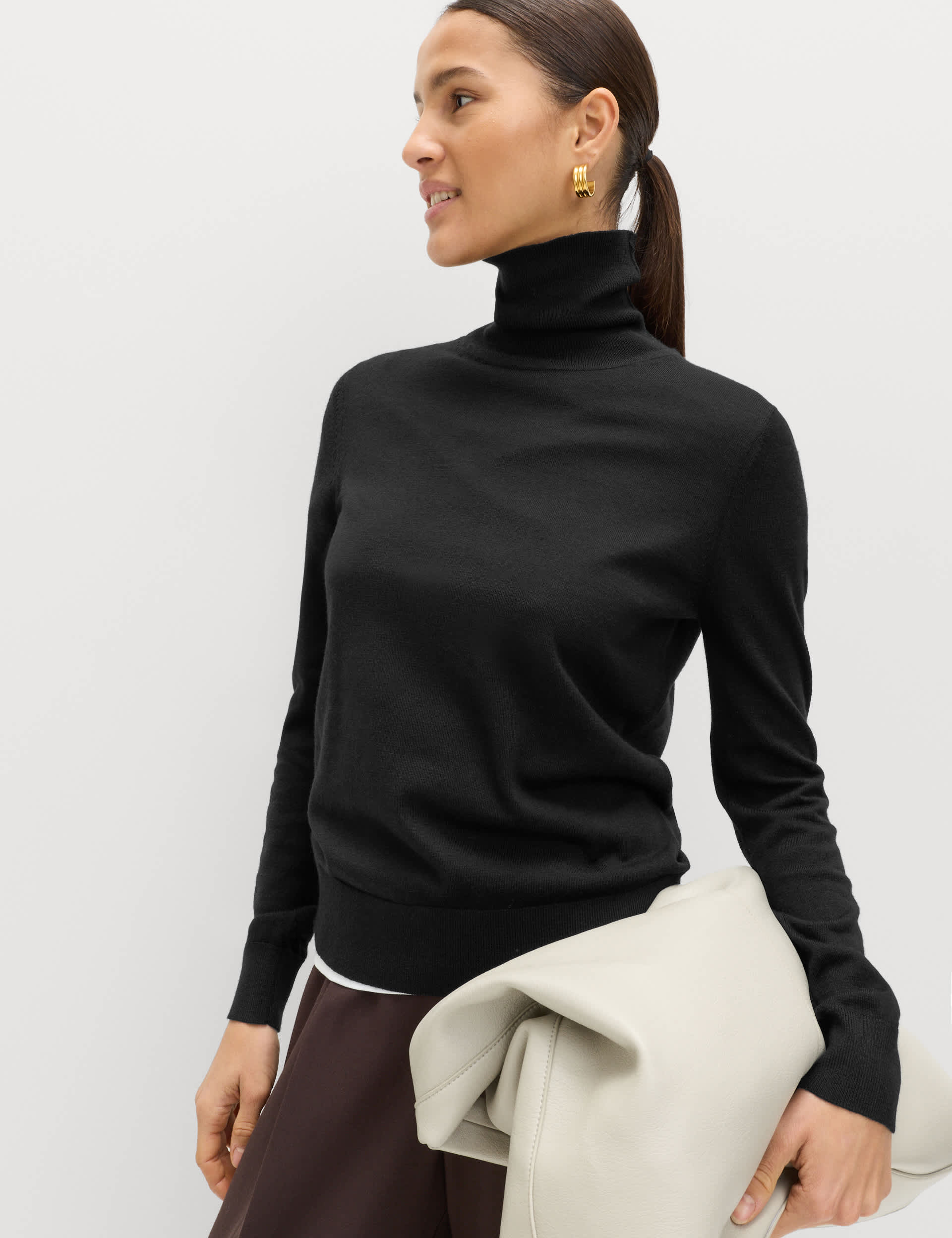 Pure Merino Wool Roll Neck Jumper