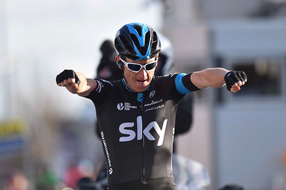 Thomas celebrates his E3 win.