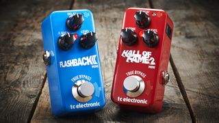 Two TC Electronic mini pedals side by side