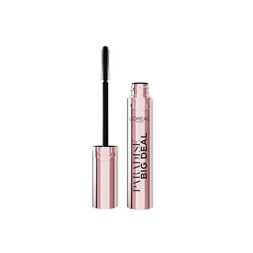 L'oréal Paris Mascara, Paradise Big Deal Lengthening and Volumising Mascara, for Buildable Lash Impact, No Clumping, Suitable for Sensitive Eyes and Contact Lens Wearers, Washable Black