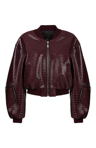 Faux Leather Bomber Jacket