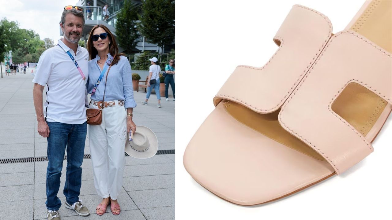 Queen Mary’s pink Hermes sandals lookalike