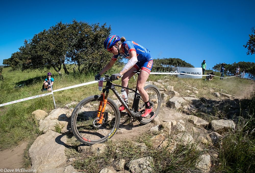 Heley Batten was the only Clif rider who could stay with Specialized duo mid-race