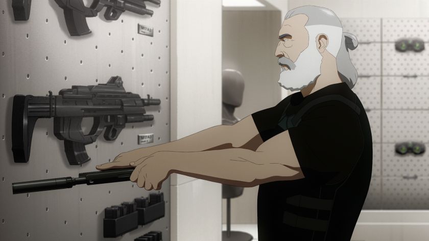 Sam Fisher loading a gun