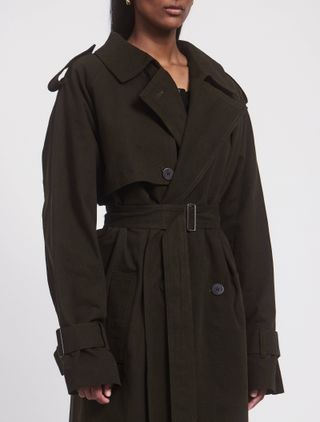 Dark Olive Trench Coat - Stylish and Timeless