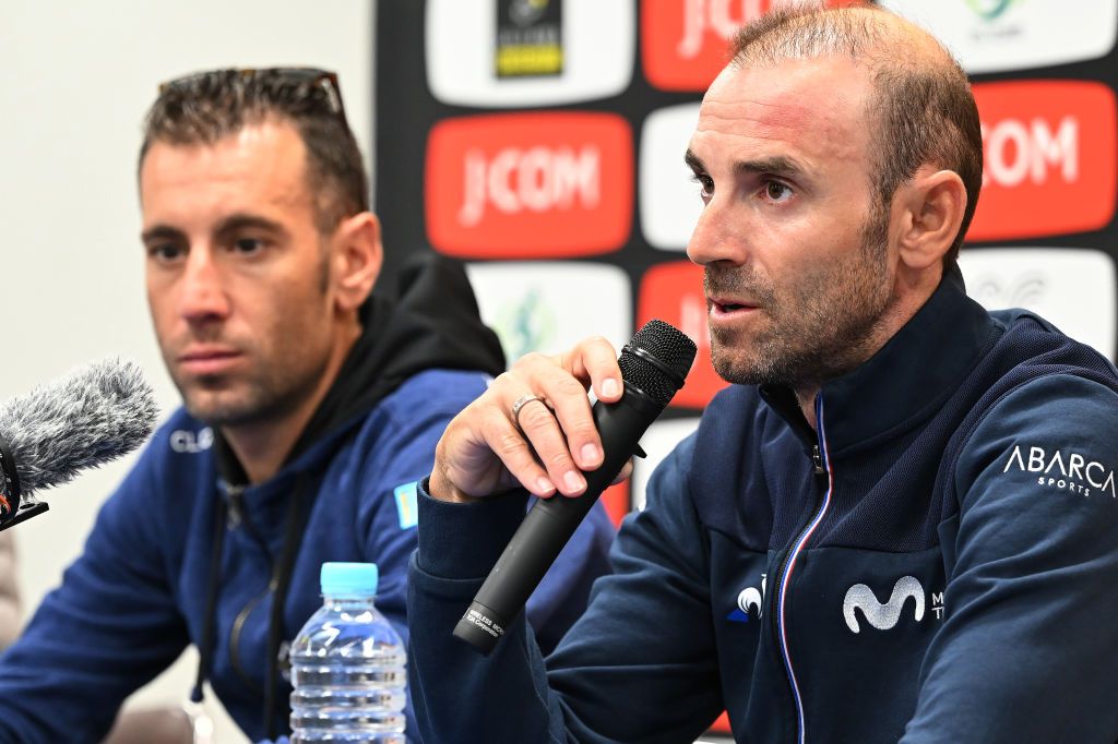 SAITAMA JAPAN NOVEMBER 05 Alejandro Valverde of Spain and Movistar Team attends to the Media Interviews during the 8th Tour de France Saitama Criterium 2022 Media Day SaitamaCriterium on November 05 2022 in Saitama Japan Photo by Kenta HaradaGetty Images