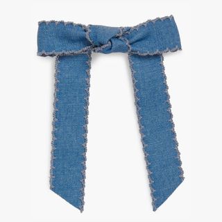 denim bow barrette