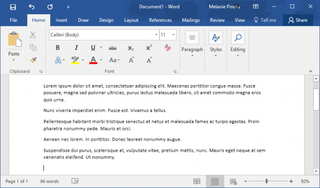 how set default layout in word 2016