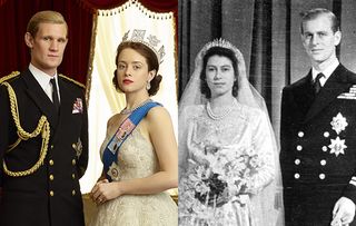 Claire Foy & Matt Smith as Queen Elizabeth II and Prince Philip
