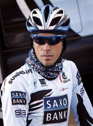 Alberto Contador in the Saxo Bank colours