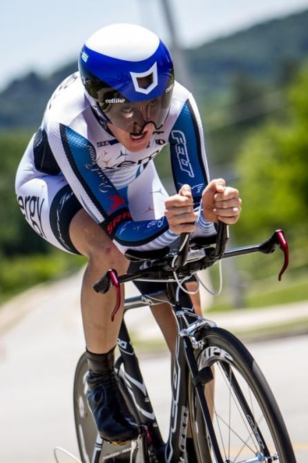 Kristin McGrath (Exergy) on her first lap pass.