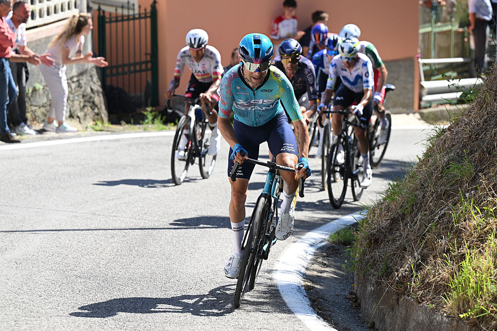 CHIAVARI, ITALY - MAY 20: Diego Ulissi of Italy and Team XDS Astana competes during the 109th Giro d&amp;amp;apos;Italia 2026, Stage 11 a 195km stage from Porcari to Chiavari / #UCIWT / on May 20, 2026 in Chiavari, Italy. (Photo by Dario Belingheri/Getty Image)