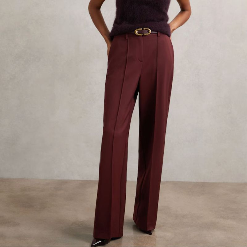 Reiss , Luisa Wide-Leg Pintuck Trousers