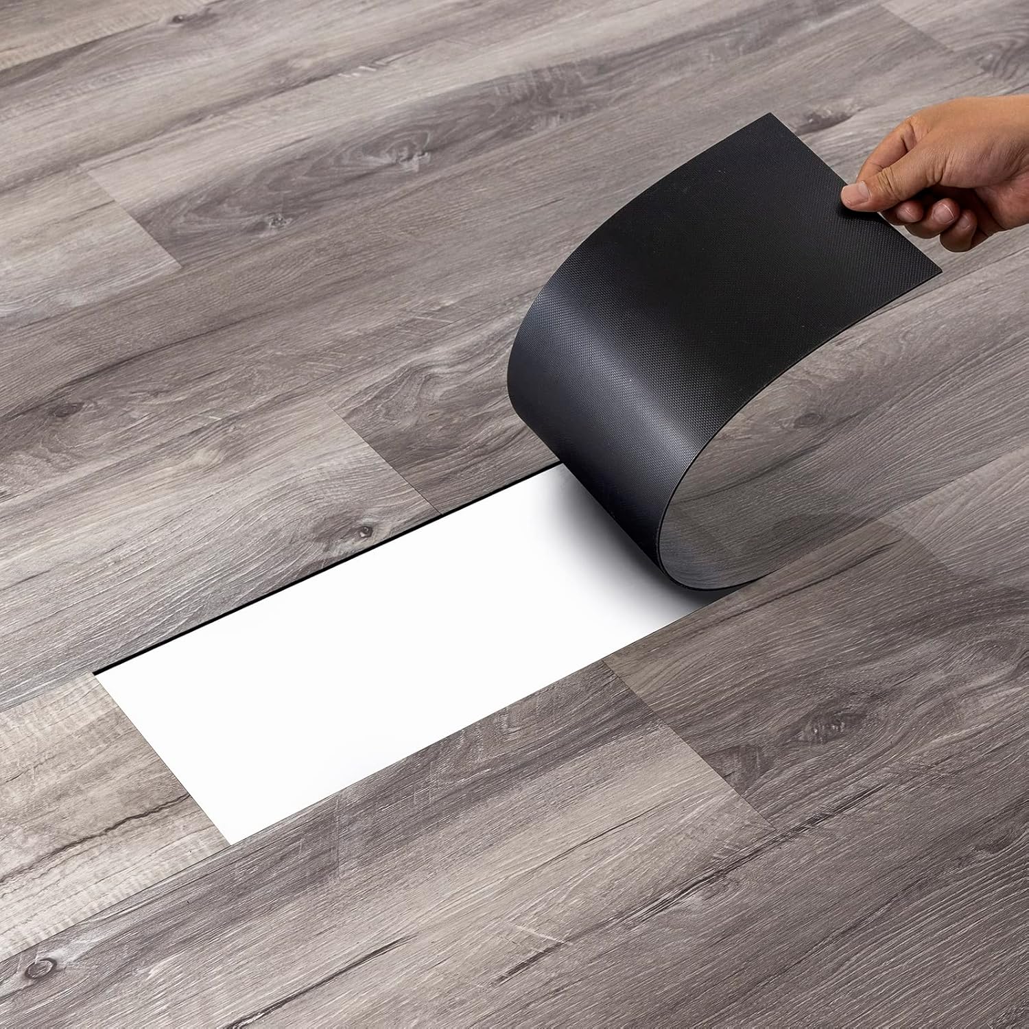 Florexp Vinyl Flooring | Self Adhesive Flooring Plank With Wood Effect | Peel and Stick Floor Tiles | Self Adhesive Flooring | 2.0mm 36pcs Waterproof for Bedroom Office Floor Plank(5.02m&amp;sup2;,grey)