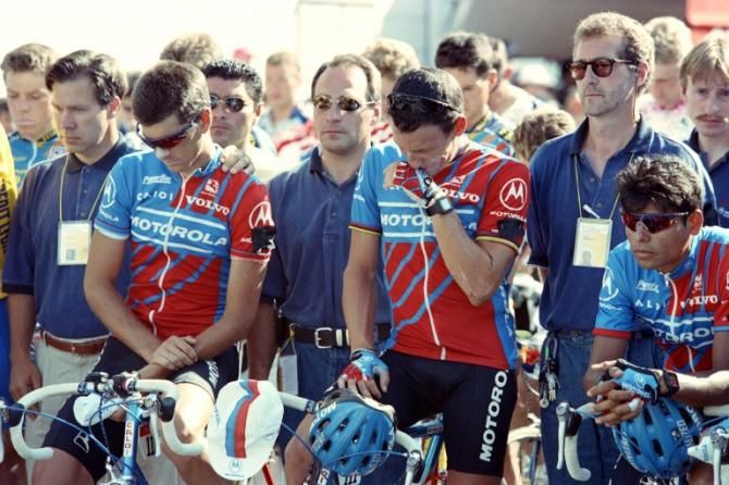 Lance Armstrong, Frankie Andreu and Alvaro Mejia remember Fabio Casartelli the day after his tragic death.