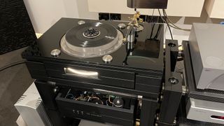 Wilson Benesch's Prime Meridian turntable on a rack