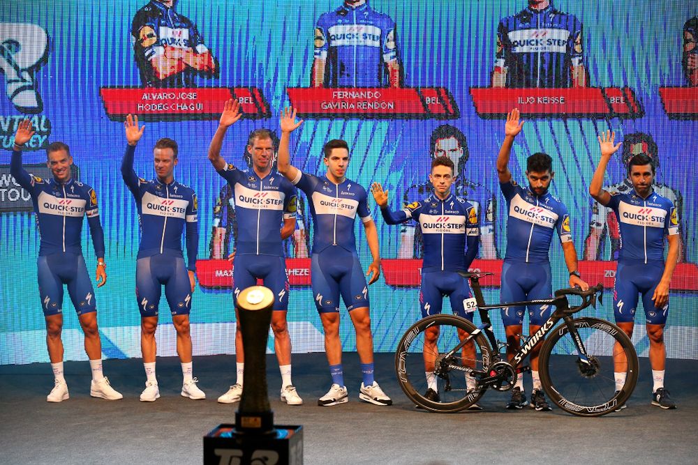 Quick-Step Floors riders greet the crowd