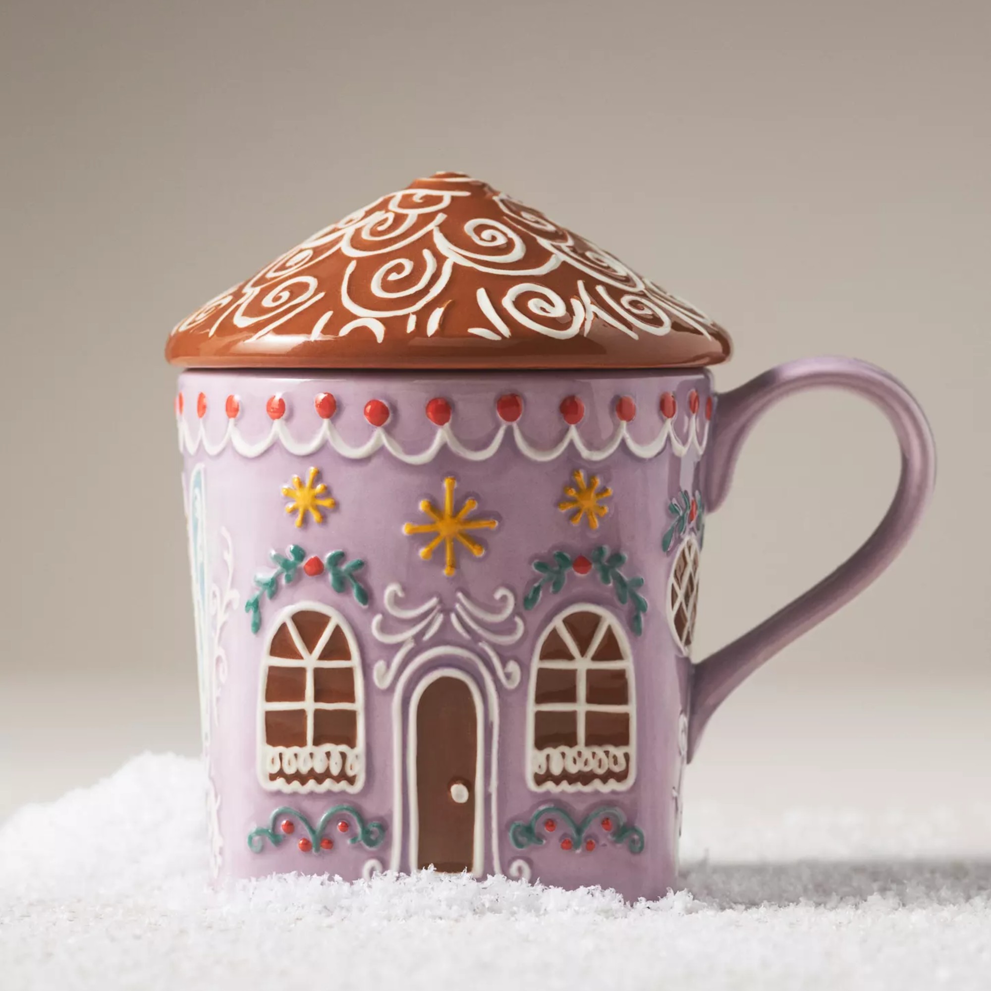 Anthropologie Gingerbread House Stoneware Mug