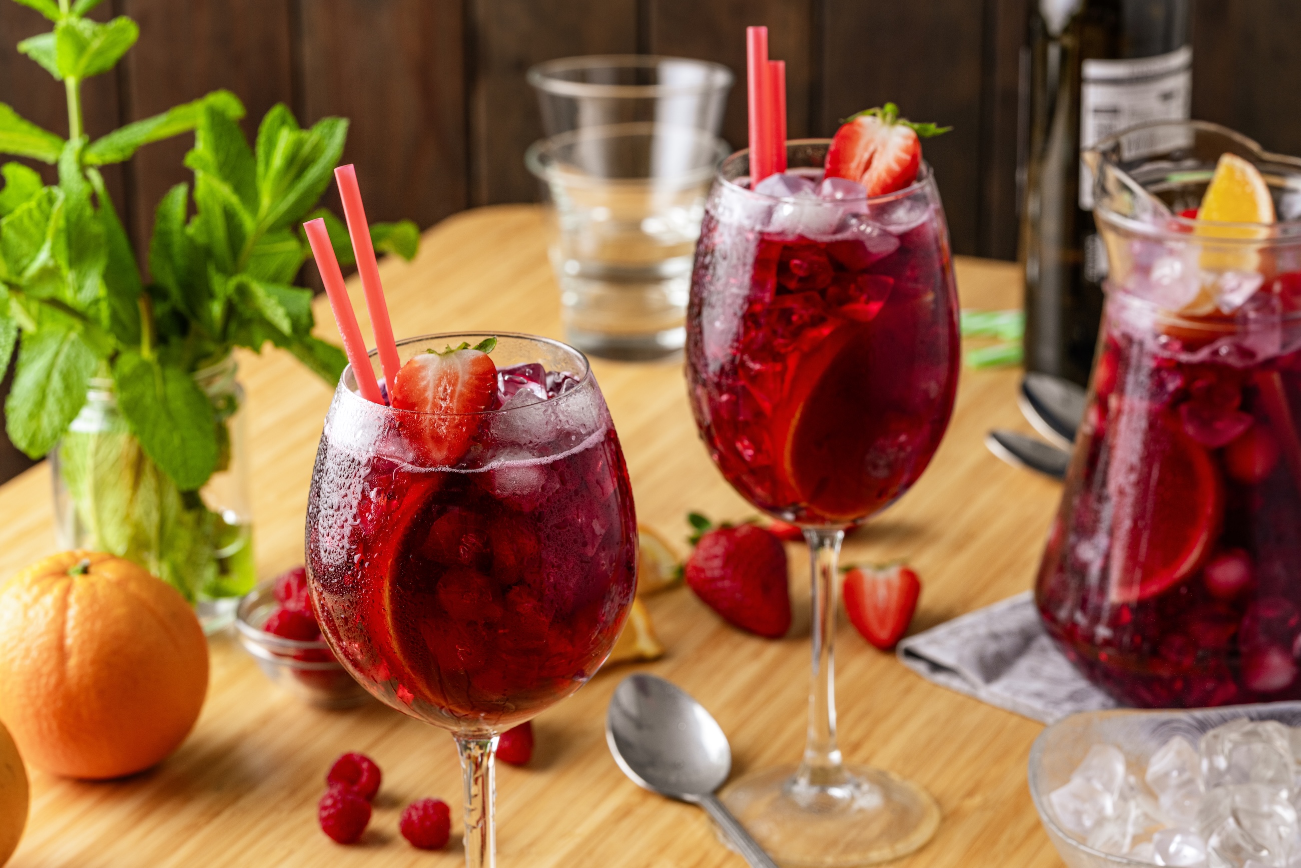 glasses of sangria