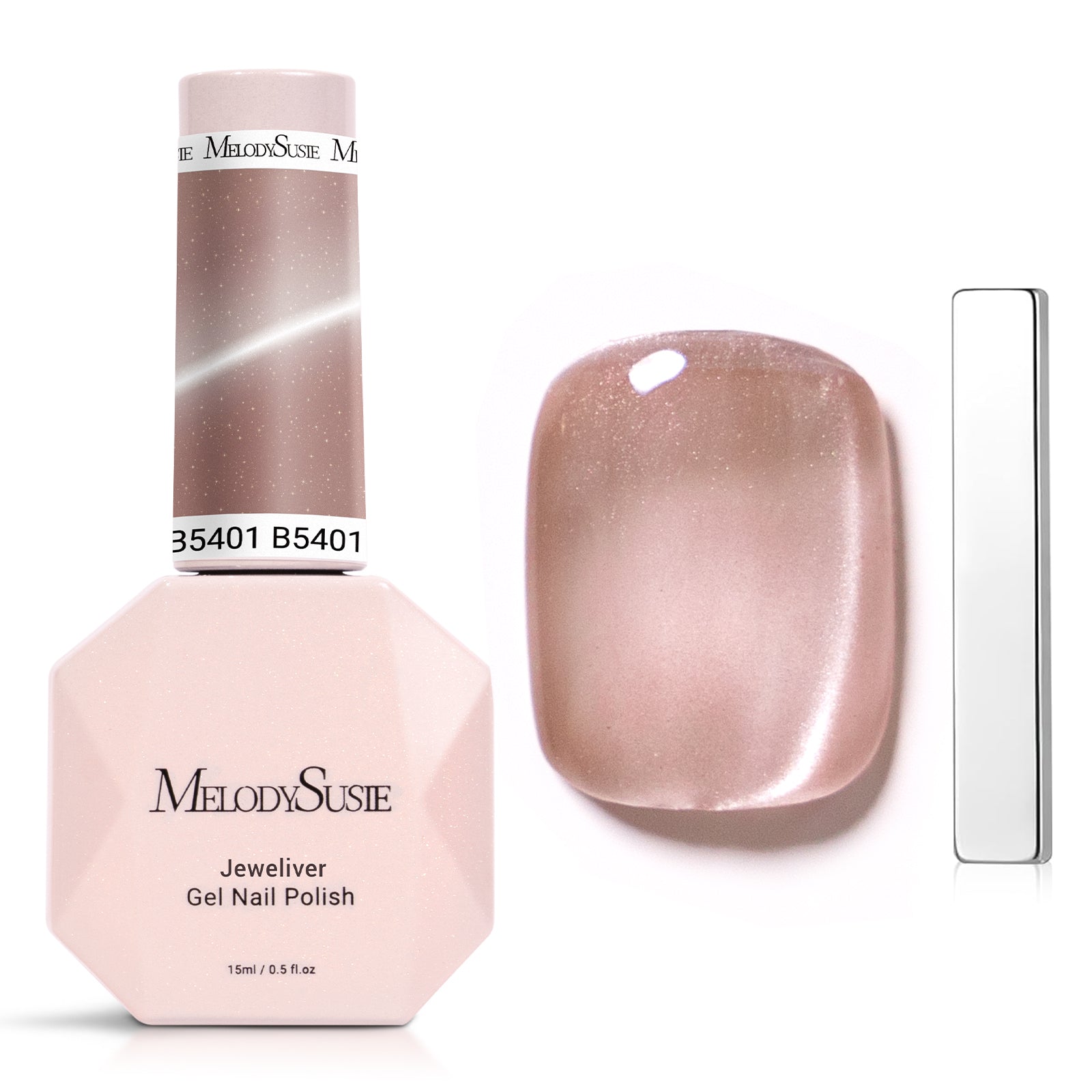 Jeweliver Cat Eye Gel Nail Polish 0.5 Fl Oz/15ml- Nude Pink B5401