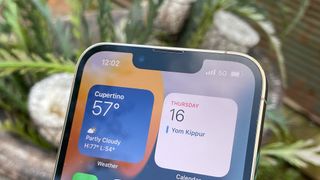 iPhone 13 image zoomed in at the notch.