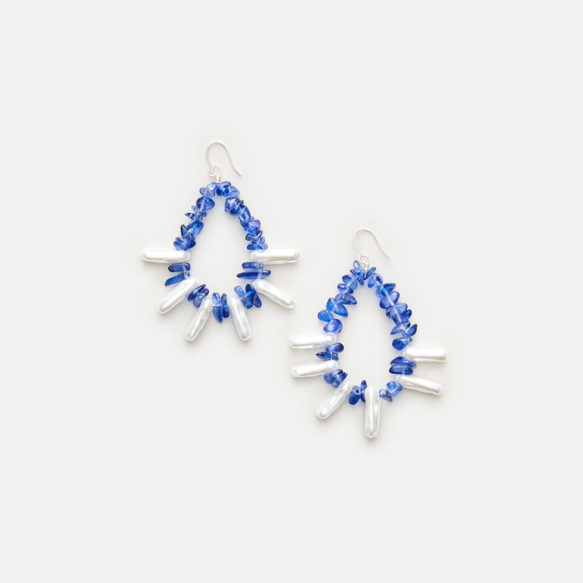 Bead and Shell Hoop Earrings