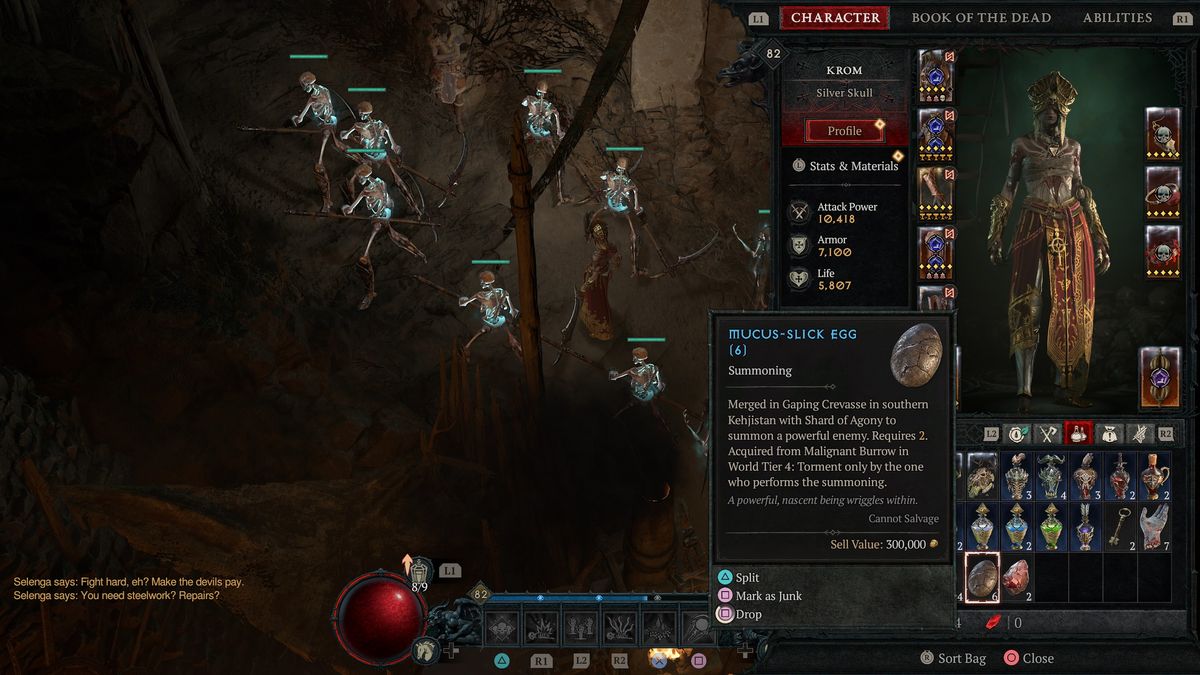 Diablo 4 Duriel - Mucus-Slick Eggs