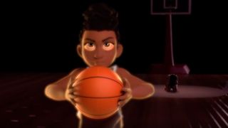 The future of animation, a 3D animated girl plays basketball