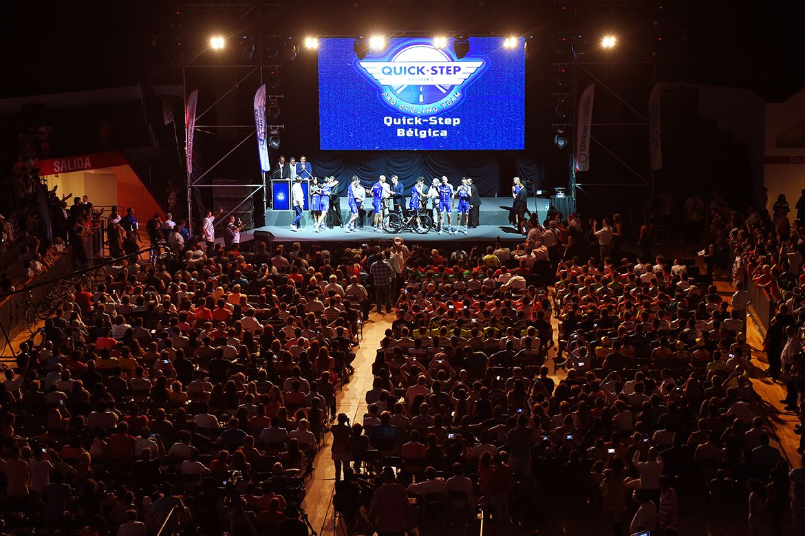 Quick-Step Floors walk on stage