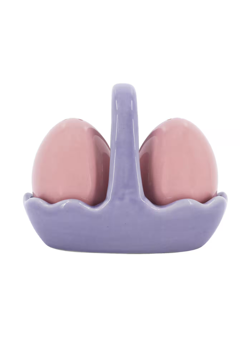 Egg Salt & Pepper Shakers with Tray 