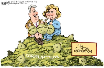Political cartoon U.S. Clinton Russia uranium corruption