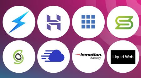 An image of web hosting logos on a TechRadar background