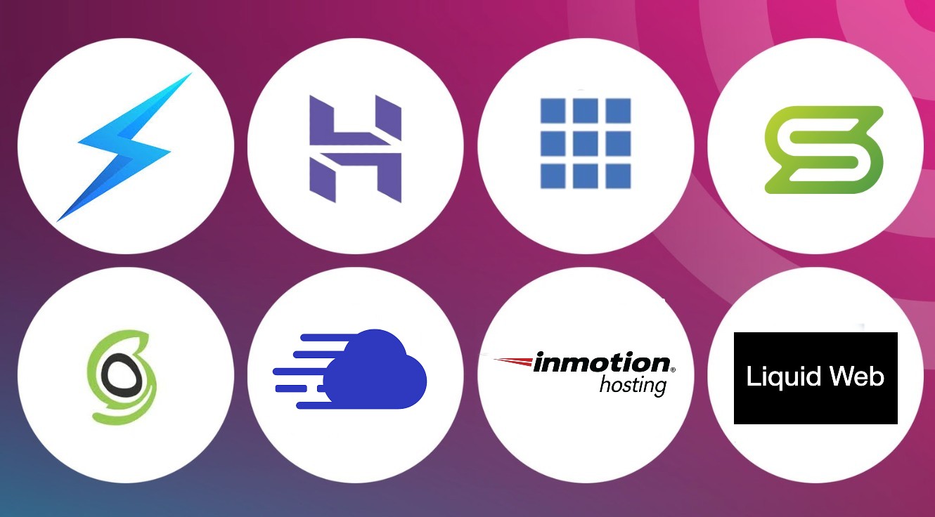 An image of web hosting logos on a TechRadar background