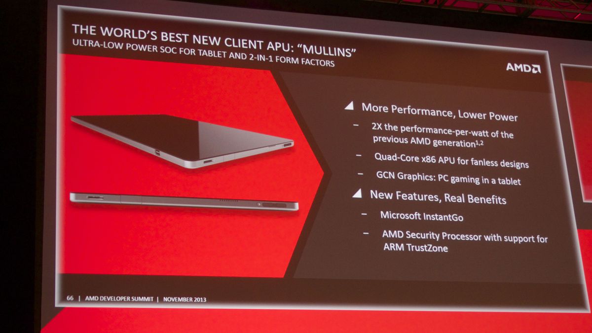 AMD unveils Beema, Mullins APUs for fanless tablets, 2-in-1s and