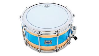 This maple/acrylic hybrid is an intriguing drum with several eye-catching, not least the acrylic insert