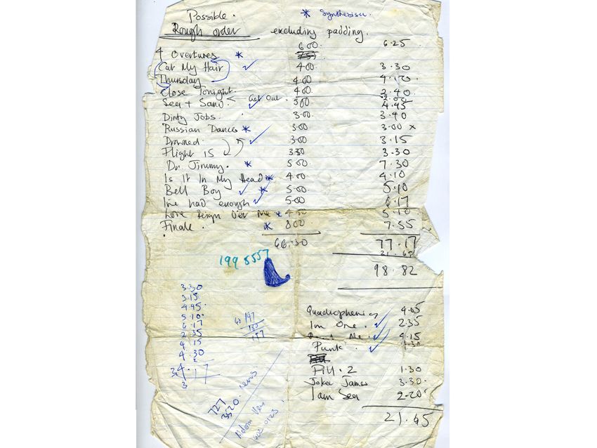Pete Townshend: "This is extremely interesting. The tracks left out of the main running order include The Punk and the Godfather, I'm One and even The Real Me. Included in the running order is a song called Thursday."