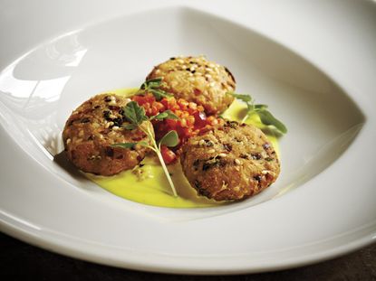 Spiced Chickpea Cakes with Quinoa Salad