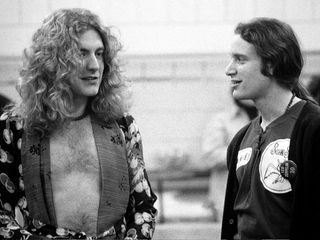 Goldberg backstage with Robert Plant, 1975
