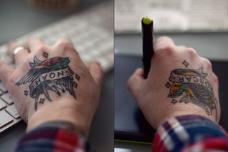 Matt H Booth asked friend and fellow tattoo devotee Ollie Munden to design his hand ink