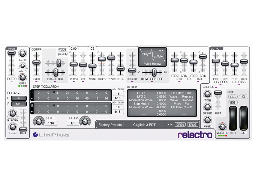 Relectro's per-wave processing engine gives its tools scalpel-sharp precision.