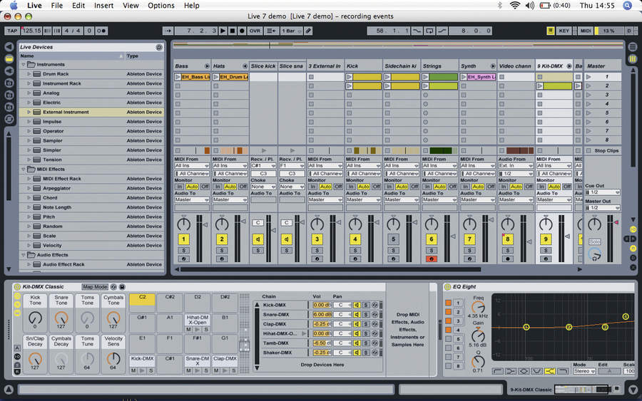The Drum Machines soundbank make great use of the new Drum Racks