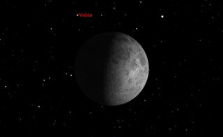 Vesta and the Moon, February 2013