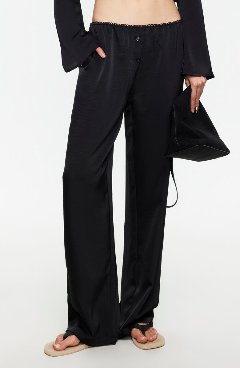 In Bloom Wide Leg Satin Pants